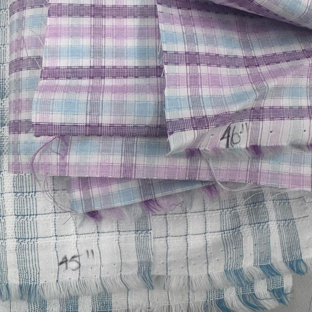 Colorful Patterned Fabric Bundle 9 pieces cotton gingham sewing - Picture 6 of 6